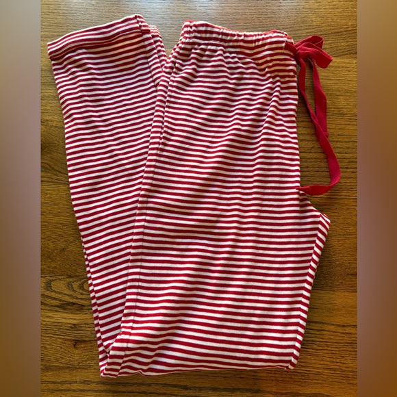 Bayou Blanks small men’s/womens 100% cotton Red & White Striped Pajama Pants - Picture 2 of 10